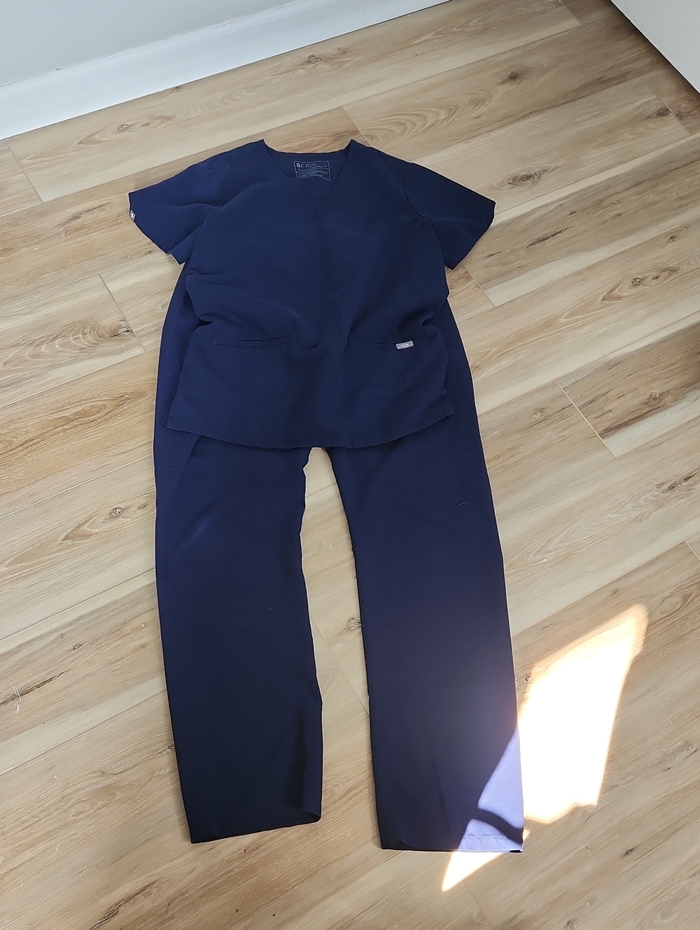 Figs Women's Scrub Set in Navy - Straight Leg Pants & Top